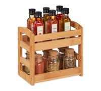 Relaxdays Bamboo Spice Rack with 2 Shelves