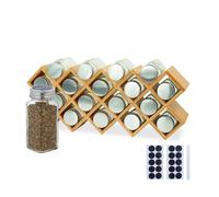 Relaxdays Bamboo spice rack with jars