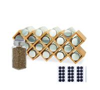 Relaxdays Bamboo spice rack with jars