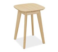Relaxdays Bamboo Stool, for Kitchen, Hallway & Bathroom, HxWxD: 46 x 33 x 33 cm, Wooden Seat, Plant Stand, Natural