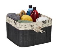 Relaxdays Bamboo Storage Basket in Black