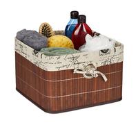 Relaxdays Bamboo Storage Basket in Brown
