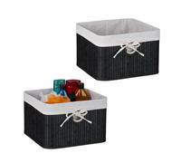 Relaxdays Bamboo Storage Basket Set