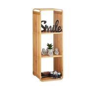 Relaxdays Bamboo Shelf, Rounded Slim Bathroom Rack with Tiers, Square, HWD: 96x33x33 cm, Natural