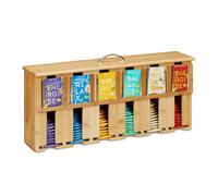Relaxdays Bamboo Tea Organiser with 6 Compartments