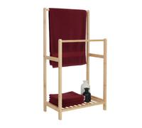 Relaxdays Bamboo towel rack with 2 bars and shelf