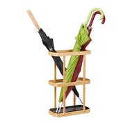 Relaxdays Bamboo Umbrella Stand with Drip Tray