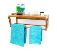 Relaxdays Bamboo Wall-Mounted Towel Rack