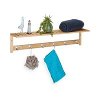 Relaxdays Bamboo Wall Towel Rack