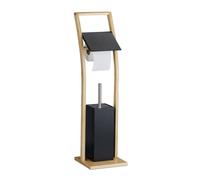 Relaxdays Bamboo WC Set Black