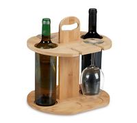 Relaxdays Bamboo Wine Butler for 2 Bottles