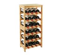Relaxdays bamboo wine rack, 24 bottles, HxWxD: 82 x 36 x 24 cm, for red & white wine, natural