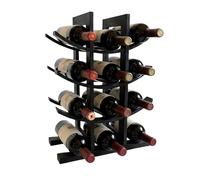 Relaxdays Bamboo Wine Rack for 12 Bottles, Black, 41 x 30 x 14.5 cm
