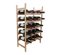 Relaxdays Bamboo Wine Rack for 20 Bottles, Holds Red & White Wine, Natural, 73 x 45 x 23.5 cm