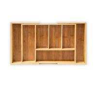 Bamboo cutlery drawer Adjustable Kitchen Tray 5-7 Compartments Easy Clean