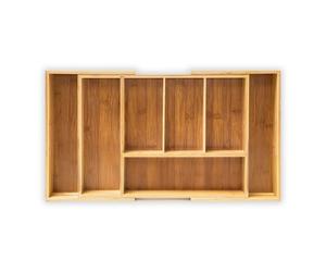 Relaxdays Bamboo XL cutlery drawer, extendable