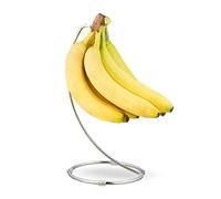 Relaxdays Banana Hanger, Round Support Stand, Stable Fruit Storage, For Grapes, Tomatoes, Chrome-Plated Iron, Silver