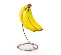 Relaxdays Banana Stand, Fruit Holder, Hanger, Kitchen, Countertop, Metal, HxD: 33 x 17cm, Prevents Pressure Mark, Copper, Iron, 33 x 17 x 17 cm