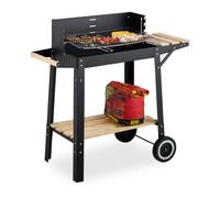 Relaxdays Barbecue with Wheels & Shelves