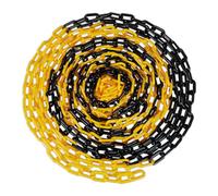 Relaxdays Barrier Chain, 10 m Long, Plastic, for Building Site Security, Car Parks, Queues, Safety Post, Black/Yellow