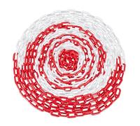 Relaxdays Barrier Chain, 50m Long, Plastic, Security, for Construction Sites, Car Parks, Queues, Safety Post, Red/White, 50 m