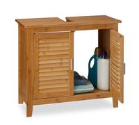 Relaxdays Basin Floor Cabinet LAMELL Bamboo