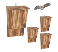 Relaxdays Bat box, flamed, set 4