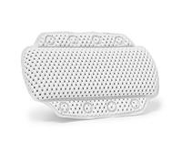 Relaxdays Bath 8 Suction Cups Neck Pillow Made of Soft PVC Foam, Comfortable Spa Cusion for The Bathtub, White, 5 x 31 x 20 cm