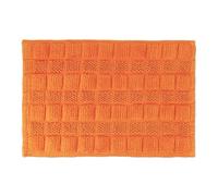 Relaxdays Bath Mat Cotton, 60 x 40 cm, Non-Slip, Washable, Bath Mat, Rectangular, Orange