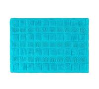 Relaxdays Bath Mat Cotton, 60 x 40 cm, Non-Slip, Washable, Bath Mat, Rectangular, Turquoise