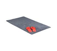 Relaxdays Bath Mat in 60 x 100 cm, Washable Bathroom Rug, Bath Carpet for Heated Floors, Grey