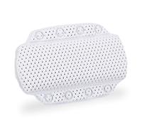Relaxdays Pillow, Non-slip Bathing Cushion With Suction Cups, Wellness, Head & Neck Support, White, Foam