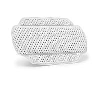 Relaxdays Bath 8 Suction Cups Neck Pillow Made of Soft PVC Foam, Comfortable Spa Cusion for The Bathtub, White, 5 x 31 x 20 cm