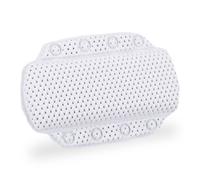 Relaxdays Pillow, Non-slip Bathing Cushion With Suction Cups, Wellness, Head & Neck Support, White, Foam