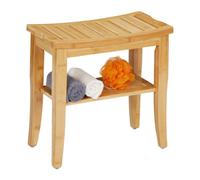 Relaxdays Bathroom Bench made of Natural Bamboo
