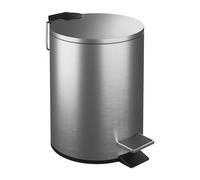 Relaxdays Bathroom Bin, 3 litres, Soft-Close Lid, Removable Inner Bucket, Sanitary Disposal, Stainless Steel, Silver