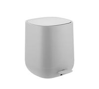 Relaxdays Bathroom Bin 5 L Cosmetic Bin with Soft-Close, Matte Look, Removable Inner Bucket, Pedal Bin, Grey