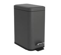 Relaxdays Bathroom Bin 5L Cosmetic Pedal Bin with Soft-Close, Removable Inner, Matte Finish, Dark Grey 29.5x14x26cm