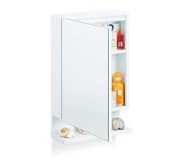 Relaxdays Bathroom Mirror Cabinet, 1 Door & Power Socket, Bathroom Wall Shelf, H x W x D: 55 x 35 x 12 cm, White