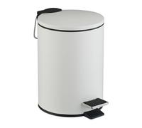 Relaxdays Bathroom Pedal Bin, 3 litres, Soft-Close Lid, Removable Inner Bucket, Sanitary Disposal, Guest Toilet, White