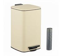 Relaxdays Bathroom Pedal Bin, 8L, Soft-Close Lid, Removable Inner Bucket, Metal, Sanitary Waste, 33.5x20x23.5cm