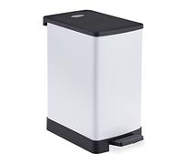 Relaxdays Bathroom Pedal Bin with Soft Close Mechanism Including Inner Bucket (H x W x D) 32 x 17 x 28 cm White
