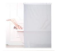 Relaxdays Bathroom Roller Blind, for Shower & Bathtub, Water Repellent, Quick Drying, Ceiling & Window, 100x240cm, White