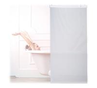 Relaxdays Bathroom Roller Blind, for Shower & Bathtub, Water Repellent, Quick Drying, Ceiling & Window, 80x240cm, White