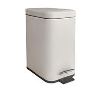 Relaxdays Bathroom Rubbish Bin, 5 Litre, Soft-Close Cosmetic Bin, Matte Design, Removable Bucket, Beige