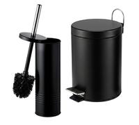 Relaxdays Bathroom set: 5L bin & brush, 2pc