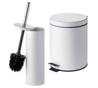 Relaxdays Bathroom set: 5L bin & brush, 2pc