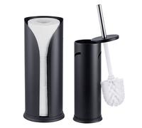 Relaxdays Bathroom set: toilet roll holder & brush