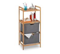 Bathroom shelf with baskets Laundry Organizer Natural Finish Bamboo Shelf Rack