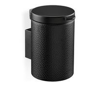 Relaxdays Bathroom Wall Bin, 3 Litres, Soft Close, Inner Container, Metal, Sanitary Waste, Round, 25 x 17 x 22 cm, Black, Steel
